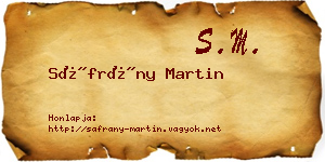 Sáfrány Martin névjegykártya