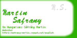 martin safrany business card